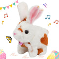 Easfan Bunny Pink Plush Toy Jumping Spotted Rabbit Talking Hopping Ears Nose Moving Educational Plush Toy Singing Shaking Glowing Interactive Toy Electric for Toddlers Kids