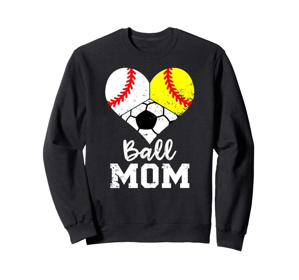 Ball Mom Funny Baseball Softball Sweatshirt - Minimalist Print Men Women