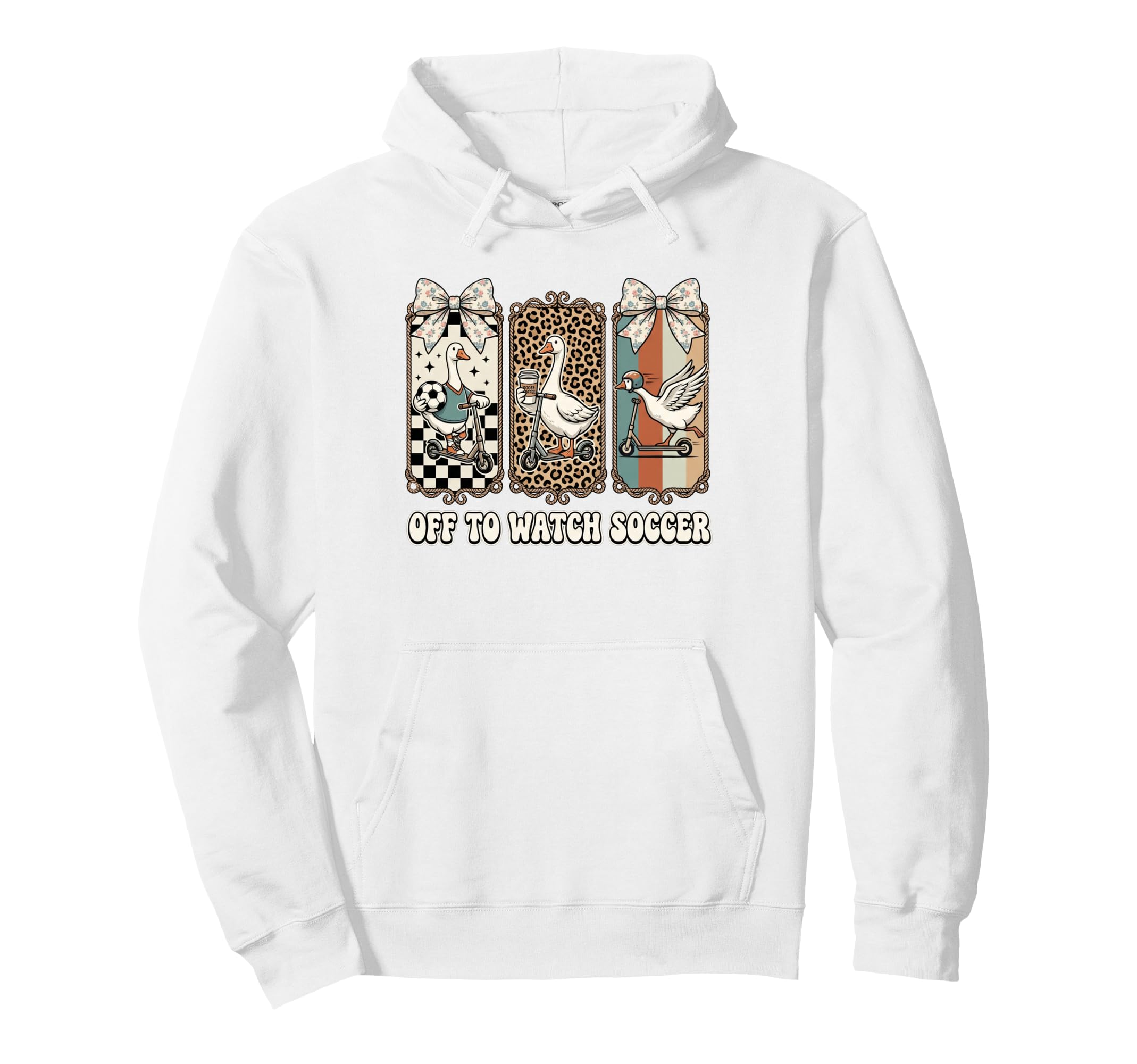 Off To Watch Soccer Silly Goose Funny Hoodie - Trendy Graphic Men Women