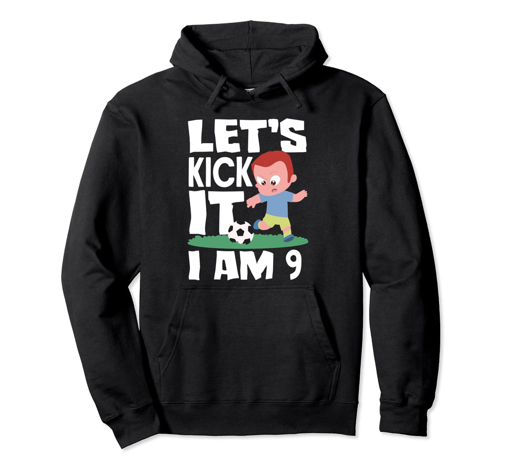 9Th Birthday 9 Years Soccer Football Hoodie - Fun Novelty Design Men Women