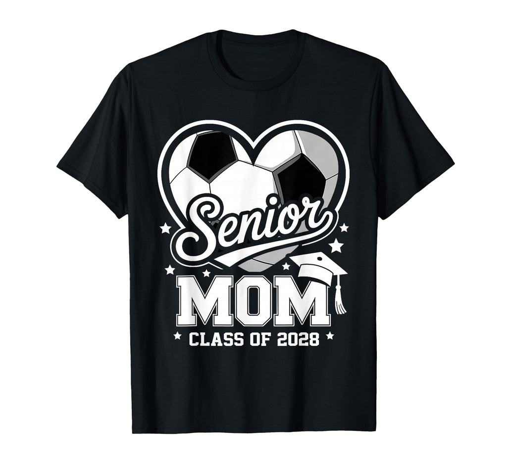 Proud Senior Mom Class 2028 Soccer T-Shirt - Minimalist Print Unisex