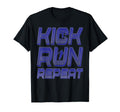 Kick Run Repeat Soccer Player T-Shirt - Novelty Apparel for Adults
