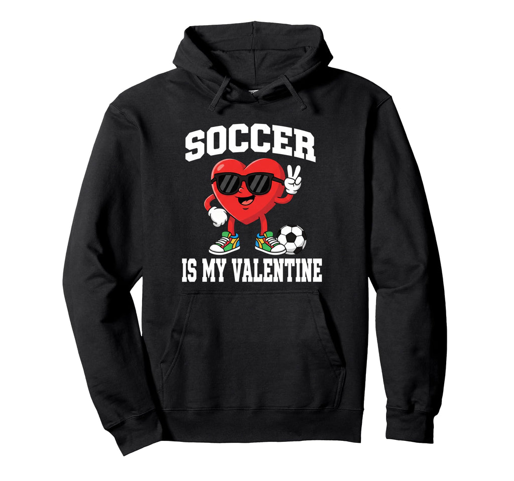 Soccer Valentine Valentines Hearts Hoodie - Streetwear Style for Adults
