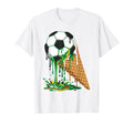 Soccer Ice Cream Dripping Ball Waffle T-Shirt - Novelty Apparel Unisex