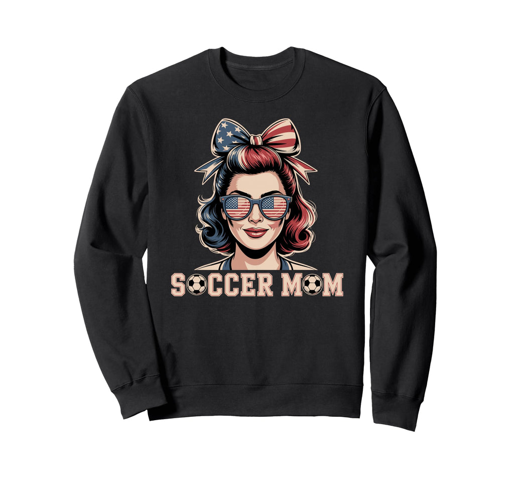 Patriotic Soccer Mom American Flag Sweatshirt - Custom Art Print Unisex