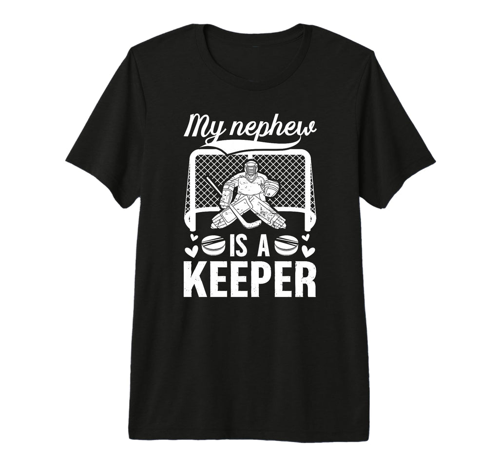 My Nephew Hockey Keeper Aunt Hockey T-Shirt - Minimalist Print for Adults
