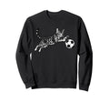 Soccer Cat Playing Ball Funny Sweatshirt - Casual Everyday Wear Unisex