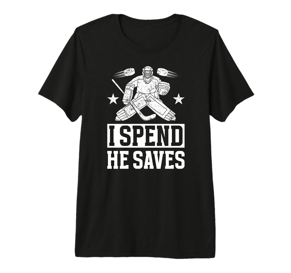 He Saves Hockey Goalkeeper Mom Ice T-Shirt - Custom Art Print for Adults