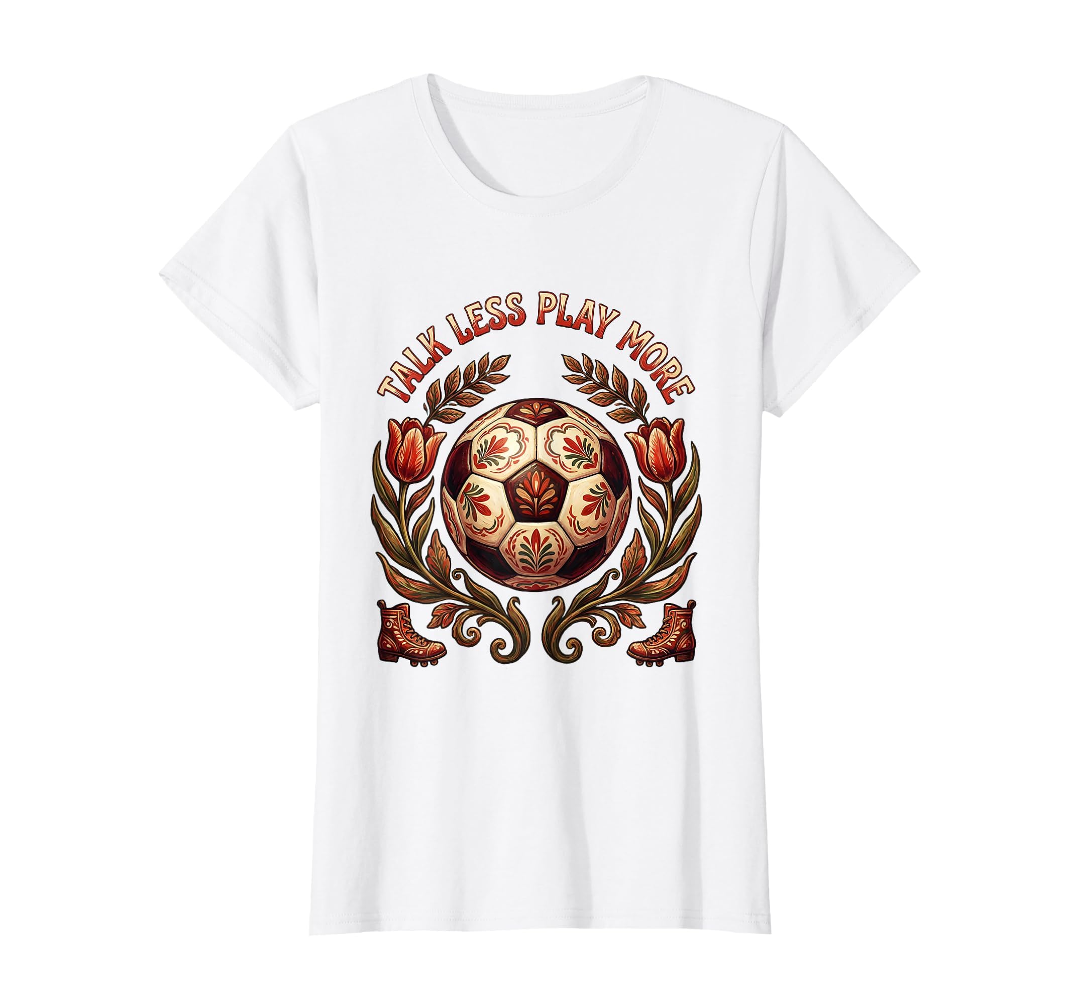 Talk Less Play More Soccer T-Shirt - Graphic Print Men Women