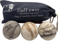 Fluff Ewes Wool Dryer Balls 3 Pack Premium New Zealand Wool Laundry Balls for Dryer, No Static Dryer Balls Laundry Reusable Cute, XL Wool Dryer Balls Cute, Baby Dryer Balls for Dryers - Marble