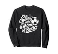Soccer Player Mother And Sweatshirt - Minimalist Print for Adults