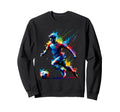 Colorful Splash Art Soccer Sport Sweatshirt - Aesthetic Graphic Unisex
