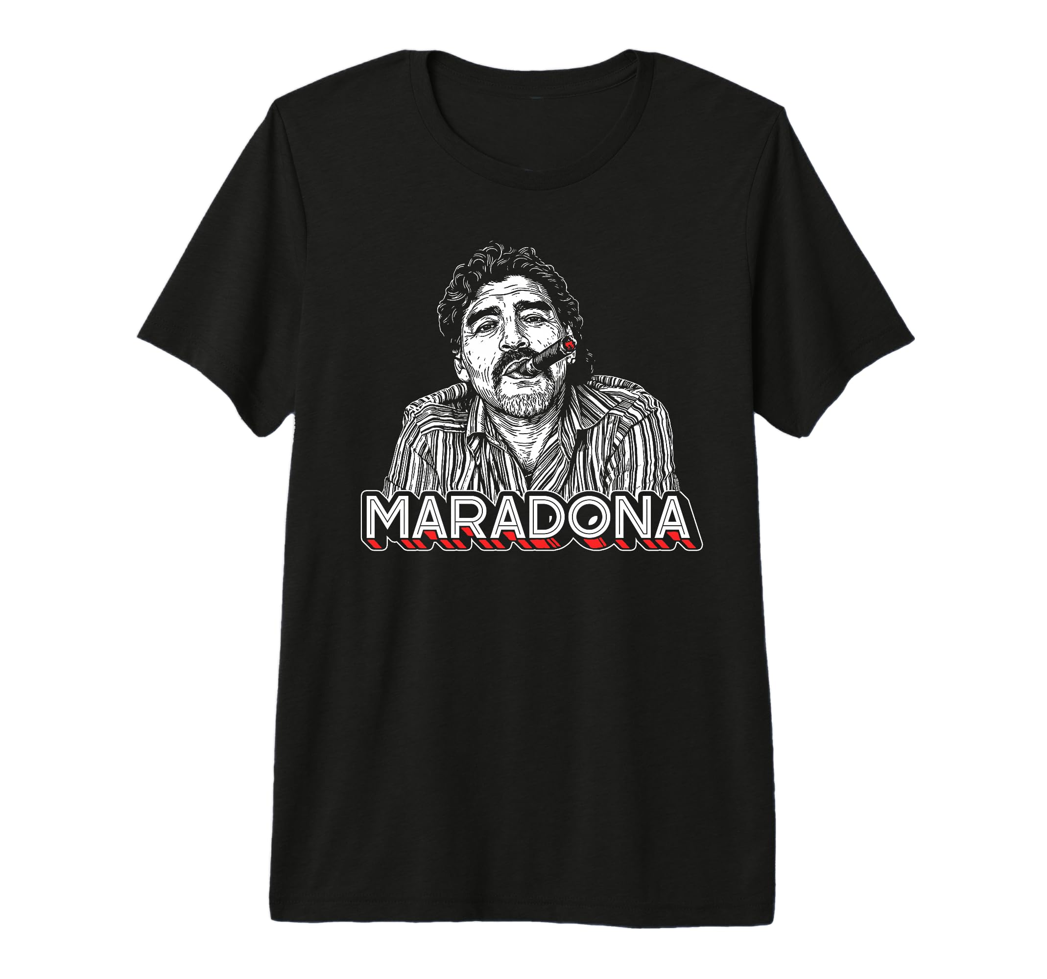 Diego Maradona Cigar Soccer Icon Tri T-Shirt - Custom Art Print Unisex