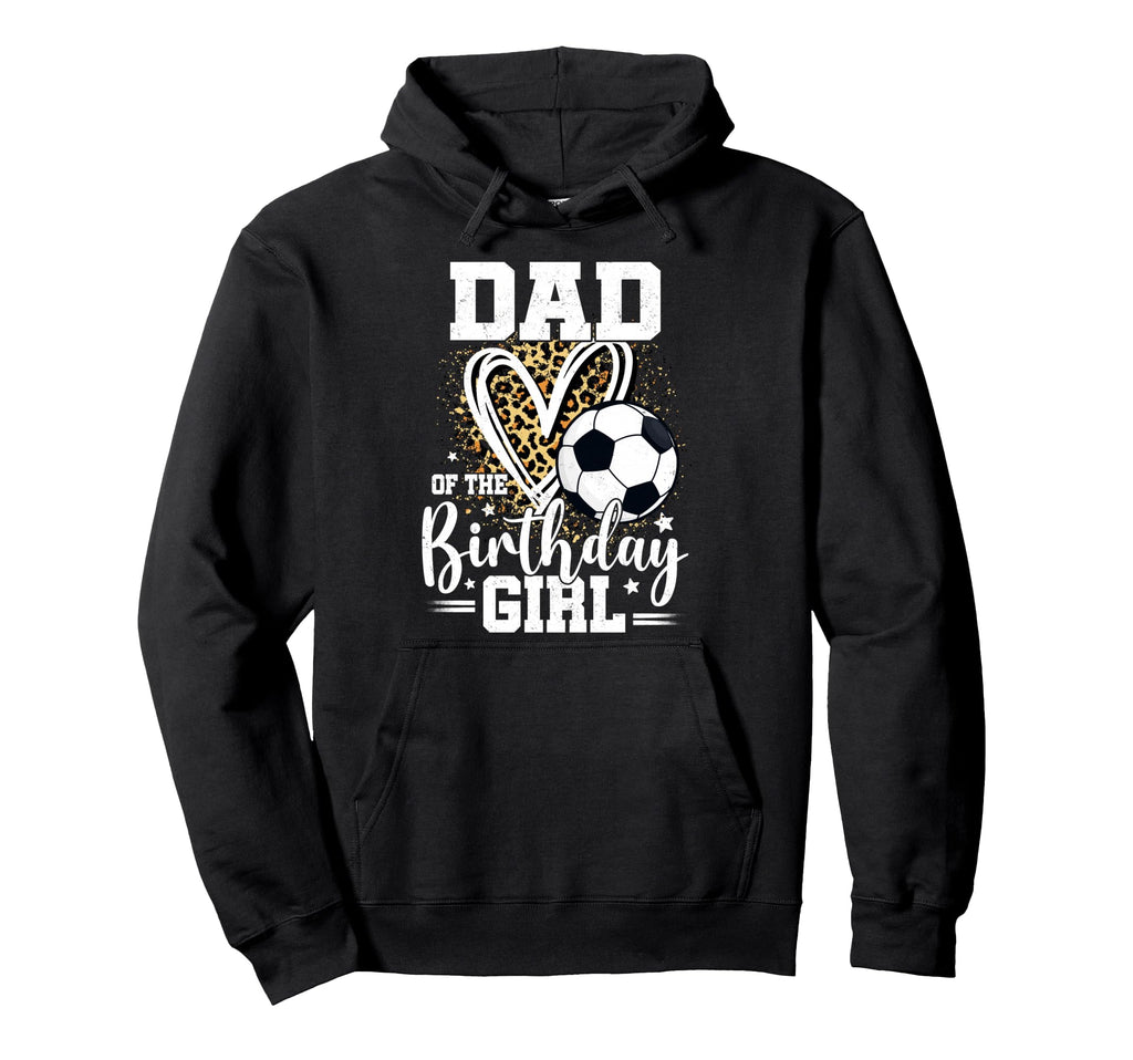 Dad Birthday Leopard Heart Soccer Ball Hoodie - Custom Art Print Unisex