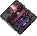 LILYS PET Professional PET Grooming Scissors Kit,Coated Titanium,Sharp and Strong Stainless Steel Blade for Dogs Cats Hair Cutting,3 Pieces of Scissors with a Comb and a Case (8.0 inches, Purple)
