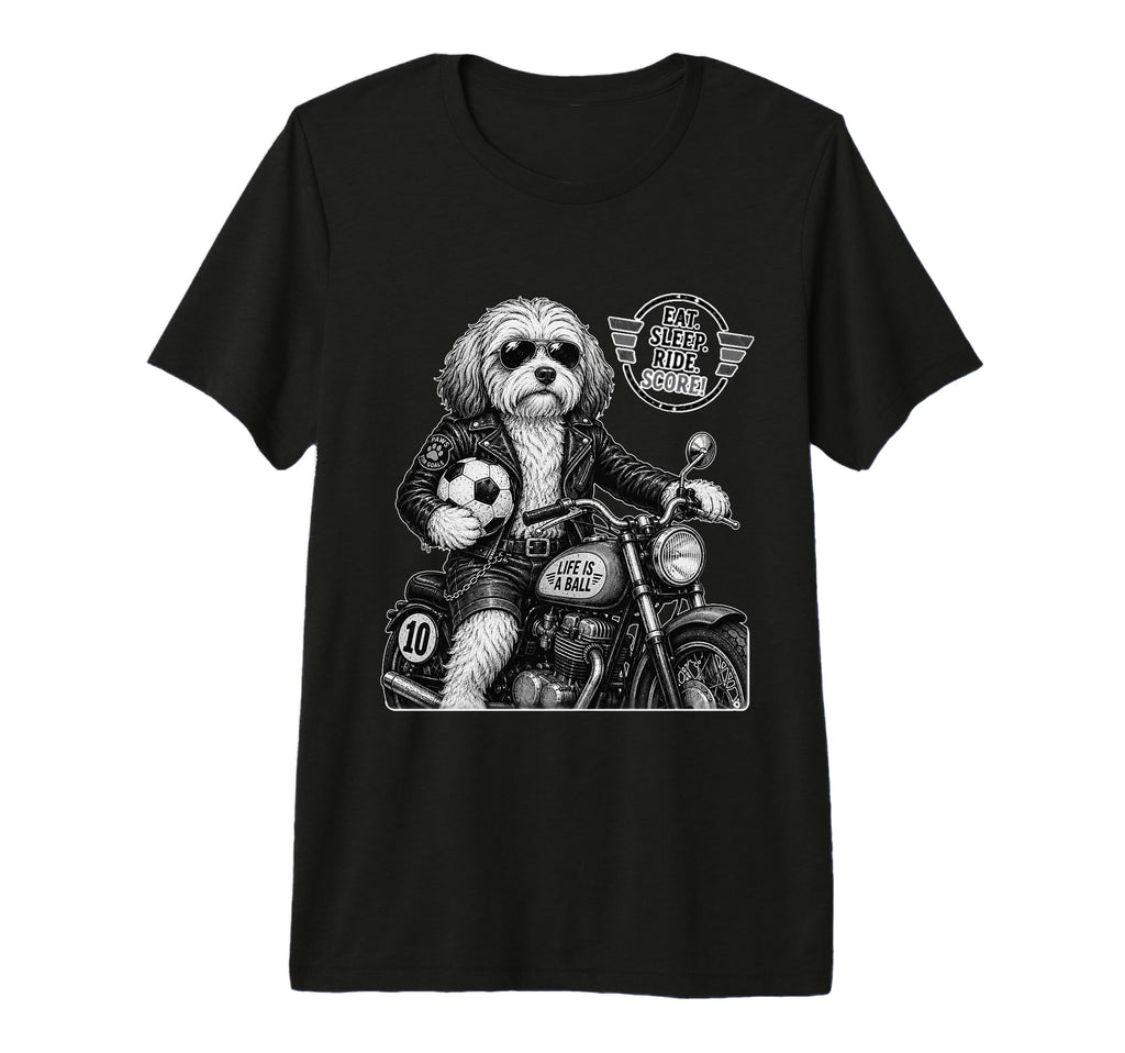 Havanese Motorbike Love Footbal Soccer T-Shirt - Streetwear Style Unisex