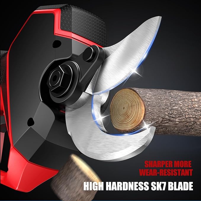 (Upgraded Version) Electric Pruning Shears, 2 Inch (50mm) Cutting Diameter Brushless Motor Cordless Pruning Shears with LED Display, Battery Pruners with Replacement SK7 Blades, 2Pcs Batteries