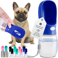 MalsiPree Dog Water Bottle - 12 Oz, Navy Blue - Leakproof Portable Water Bowl Dispenser for Travel, Hiking & Road Trips - Travel Dog Bowl for Hydration - Lightweight Food-Grade Plastic