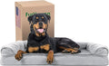Furhaven Orthopedic Dog Bed for Large Dogs w/ Removable Bolsters & Washable Cover, For Dogs Up to 95 lbs - Plush & Suede Sofa - Gray, Jumbo/XL