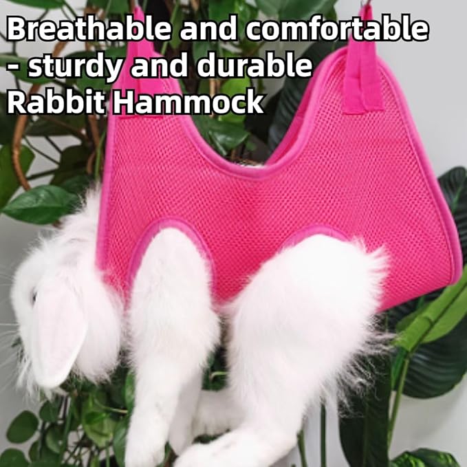 Rabbit Grooming Hammock with Safety Belt for Nail Clipping, Grooming, Bunny Bathing Bag for Nail Trimming, Cat Claw Care Bag, Small Animal Grooming Harness (Grey,XX-Small)