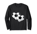Soccer Hearts Ball Play Sports Gift Love T-Shirt - Streetwear Style Unisex