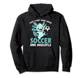 Just Who Loves Axolotls And Soccer Hoodie - Trendy Graphic for Adults