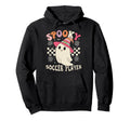 Spooky Soccer Player Ghost Halloween Hoodie - Novelty Apparel Unisex