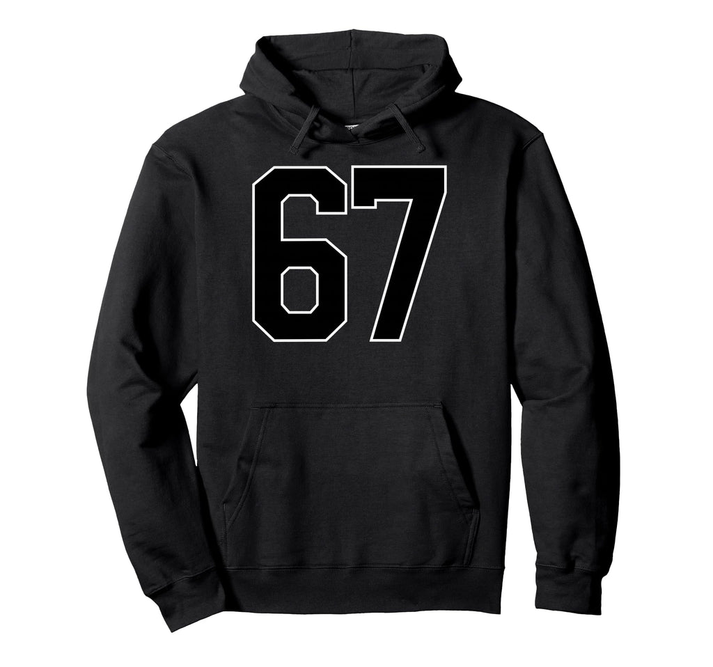 Black Sports Team Number 67 Fan Hoodie - Aesthetic Graphic Unisex