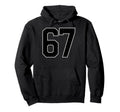Black Sports Team Number 67 Fan Hoodie - Aesthetic Graphic Unisex
