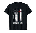 Christ Is King Christian Us Flag T-Shirt - Trendy Graphic for Adults