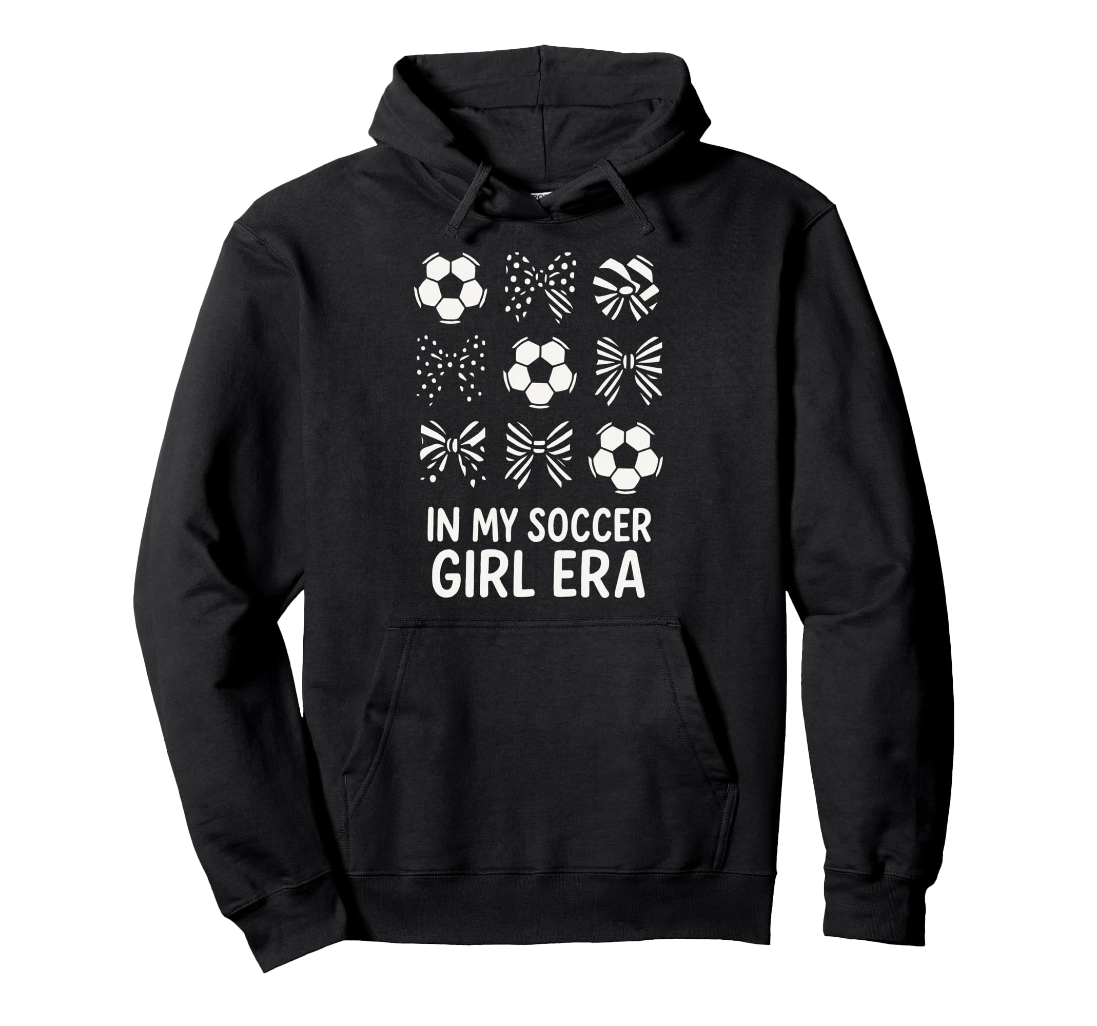 My Soccer Era Soccer Balls And Bows Soccer Hoodie - Novelty Apparel Unisex