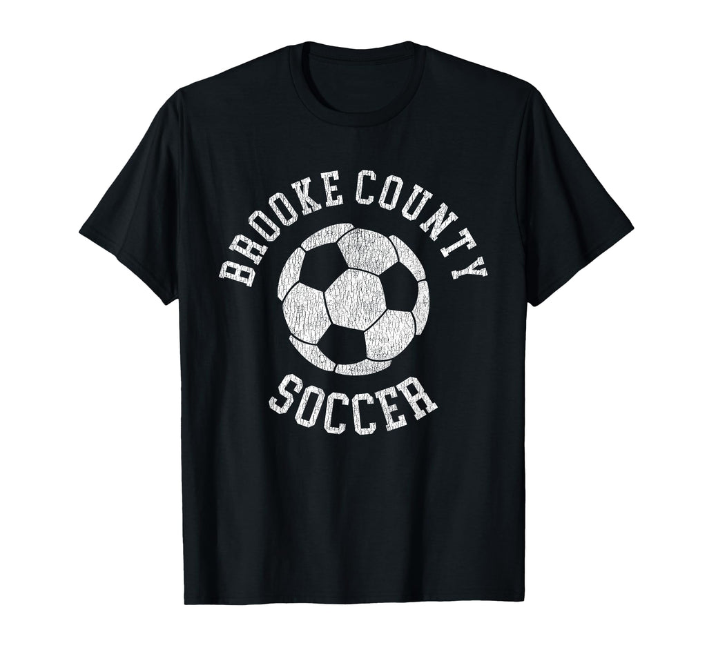 Brooke County Soccer Distressed 90S T-Shirt - Unique Graphic Men Women