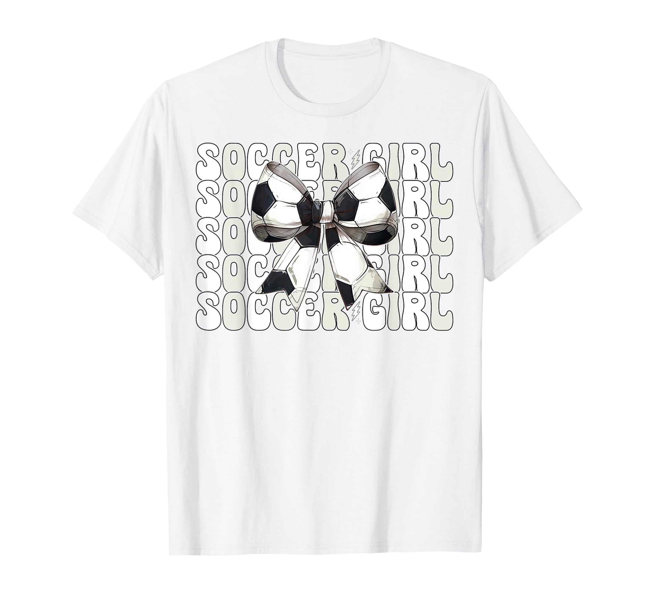 Womens Coquette Bow Ribbon Soccer T-Shirt - Novelty Apparel for Adults