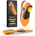 Bukihome Work Boot Insoles for Construction & Standing All Day - Heavy Duty Orthotic Shoe Inserts with Shock Absorption, Arch Support & Fatigue Reduction Durable Support Fits Work Boots -S