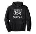 This Runs Jesus And Soccer Gift Hoodie - Fun Novelty Design for Adults