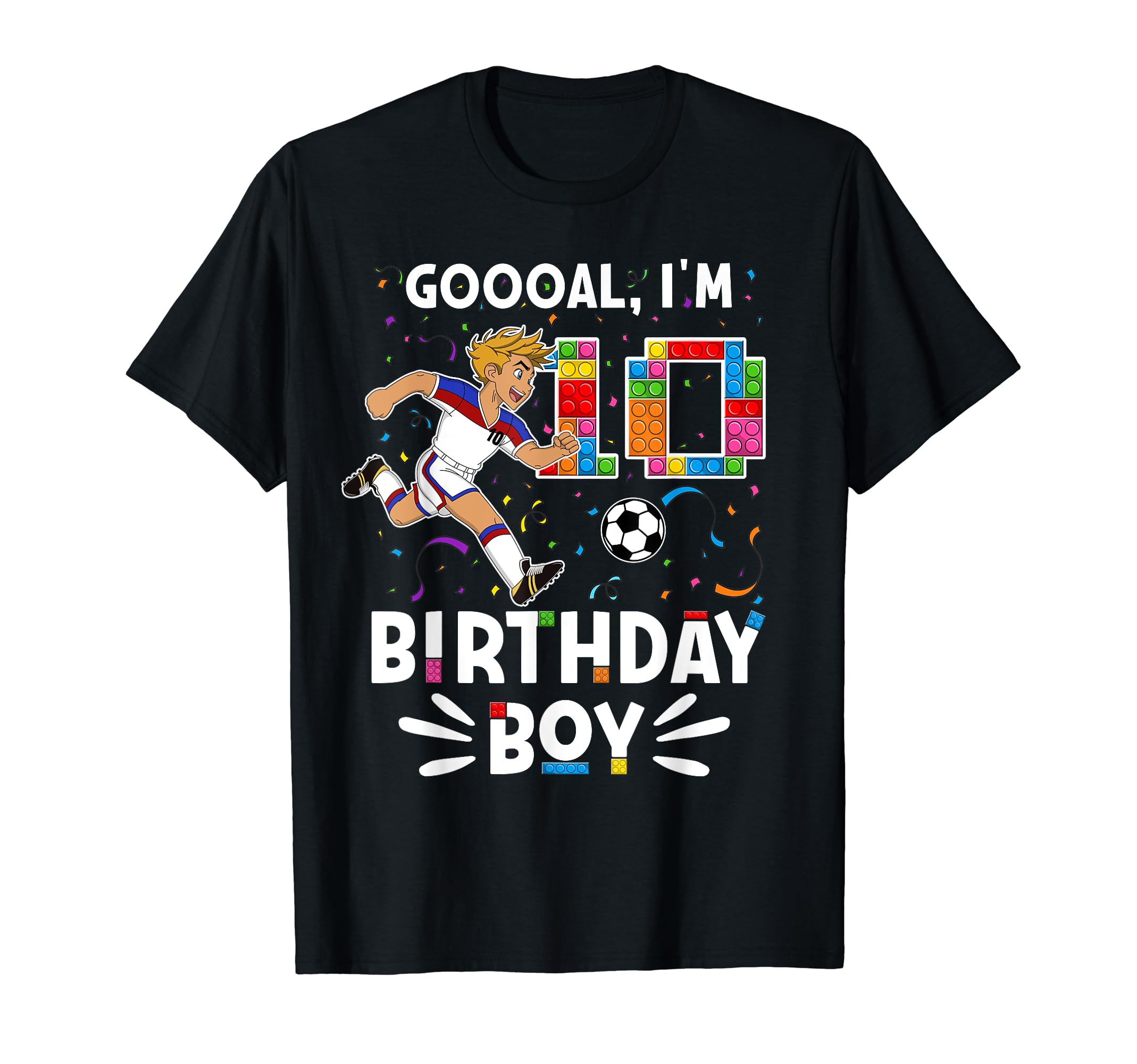 Goooal Im 10 I Building Blocks I 10Th T-Shirt - Trendy Graphic Unisex