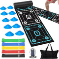 Agility Ladder Speed Training Equipment Set-15ft Non-Slip Agility Training Ladder, 10 Disc Cones, 5 Resistance Bands, Jump Rope, Rubber Ladder Mat for Soccer Footwork Drills Fitness Workouts