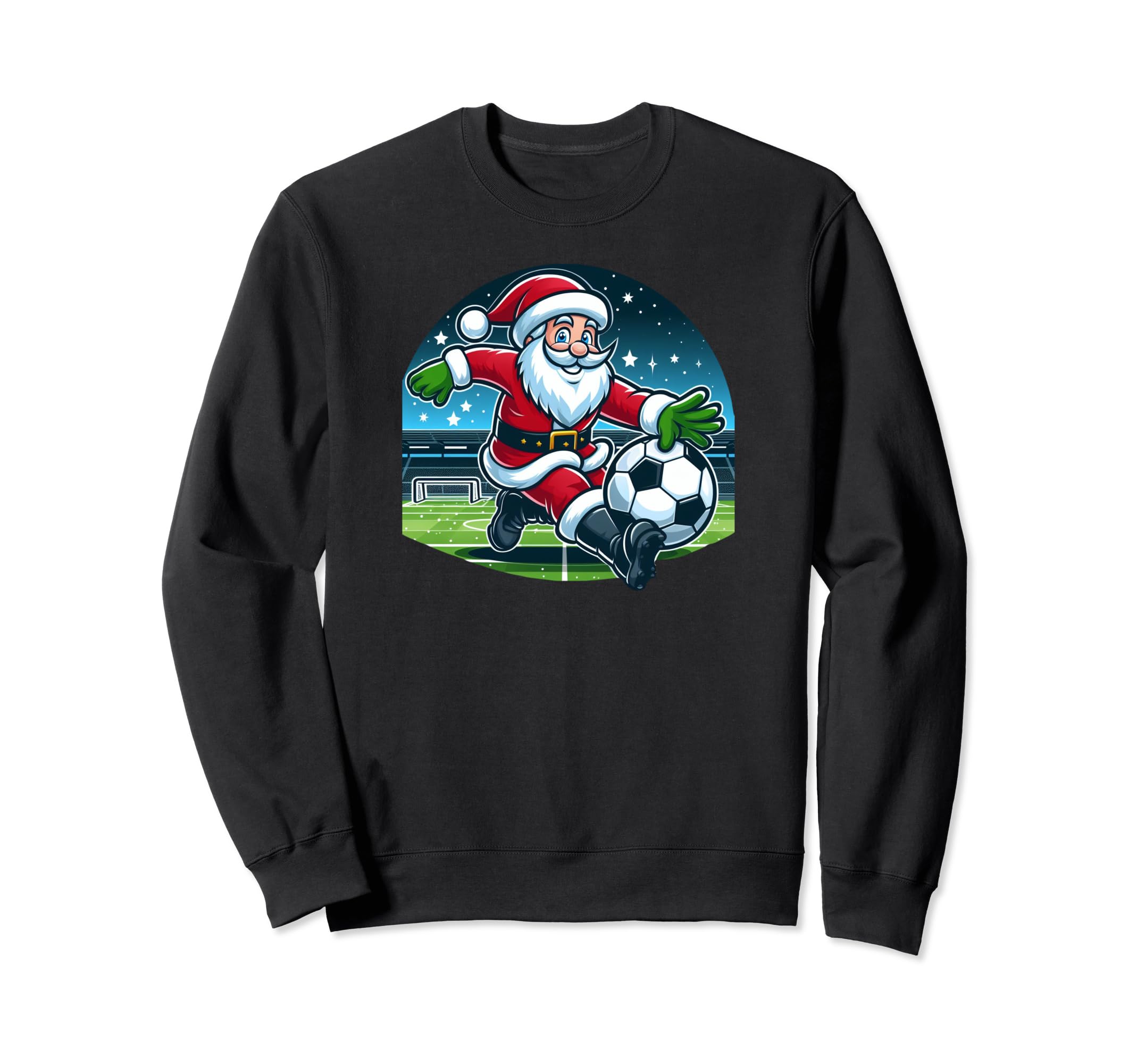 Santa Loves Soccer Sweatshirt - Custom Art Print Men Women