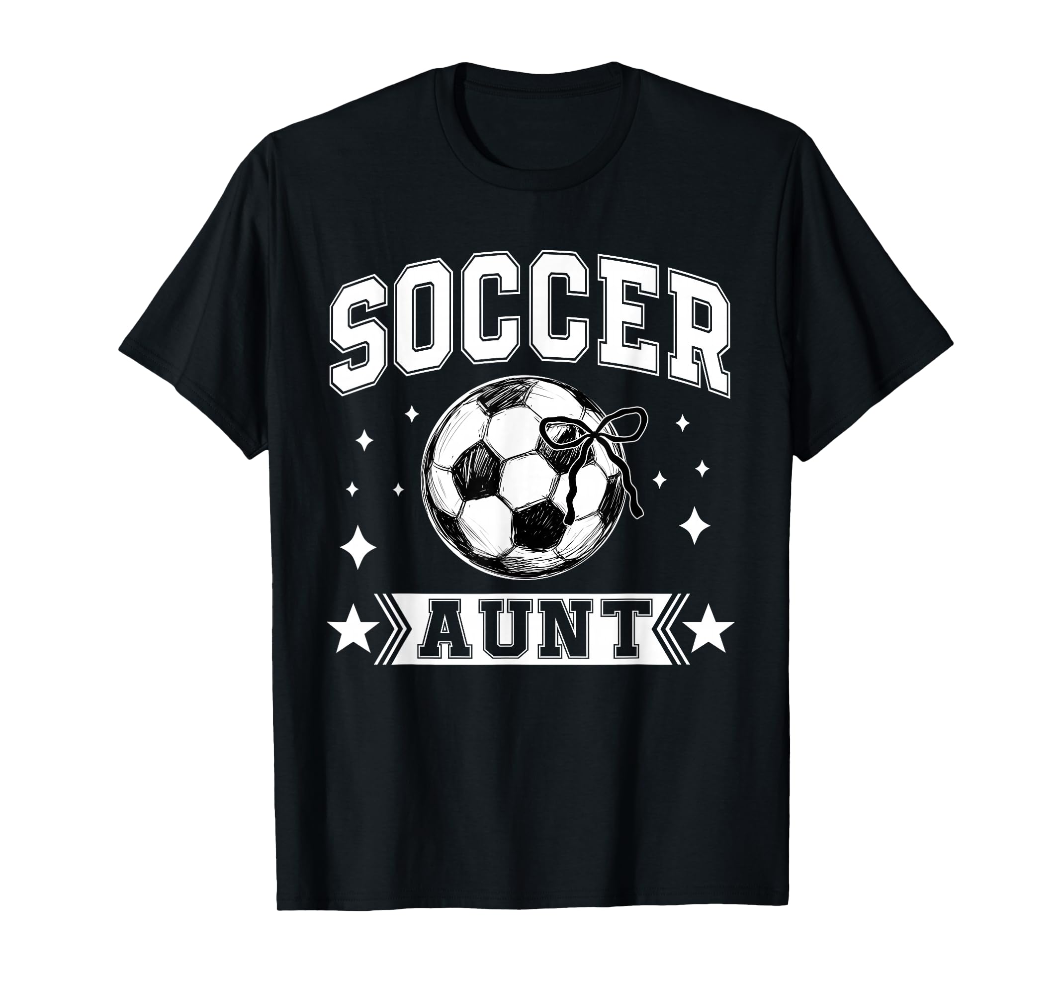 Coquette Bow Soccer Aunt Soccer Team T-Shirt - Custom Art Print for Adults