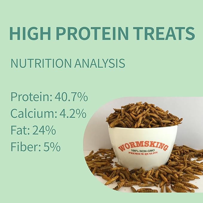10LB Dried Black Soldier Fly Larvae, More Calcium Than Dried Mealworms, High Protein Chicken Feed, Poultry Treat
