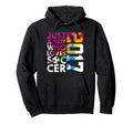 2017 Just Who Loves Soccer 9Th Birthday Hoodie - Minimalist Print Unisex