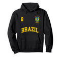 Brazil Number 8 Brazilian Soccer Team Hoodie - Minimalist Print Unisex