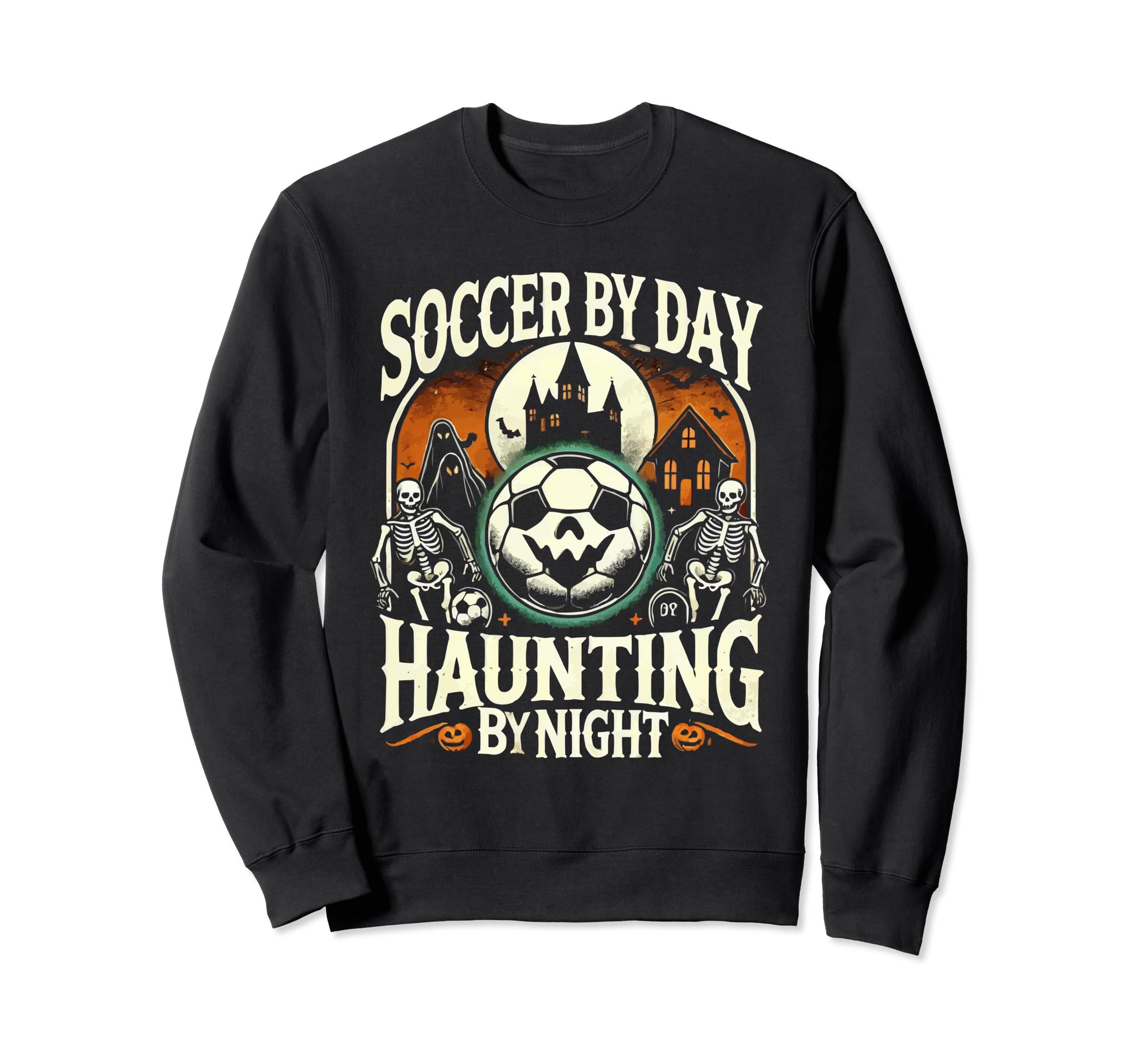 Soccer Halloween Spooky Sweatshirt - Casual Everyday Wear Unisex