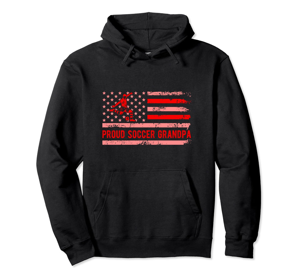 Proud Soccer Grandpa Usa Flag Family Hoodie - Trendy Graphic Unisex