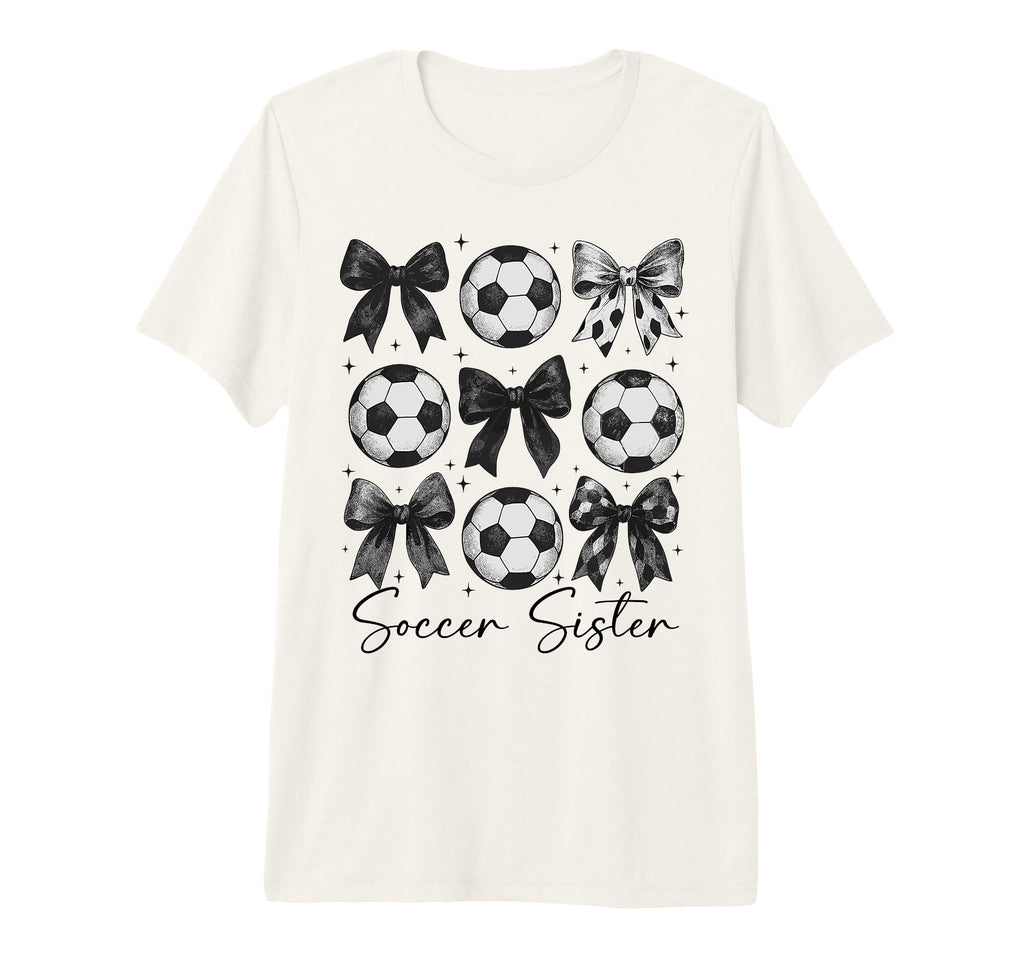 Soccer Sister Funny Coquette Bow Soccer T-Shirt - Aesthetic Graphic Unisex