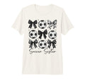Soccer Sister Funny Coquette Bow Soccer T-Shirt - Aesthetic Graphic Unisex
