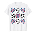 Soccer Ball And Coquette Bows Usa 4Th T-Shirt - Custom Art Print Men Women