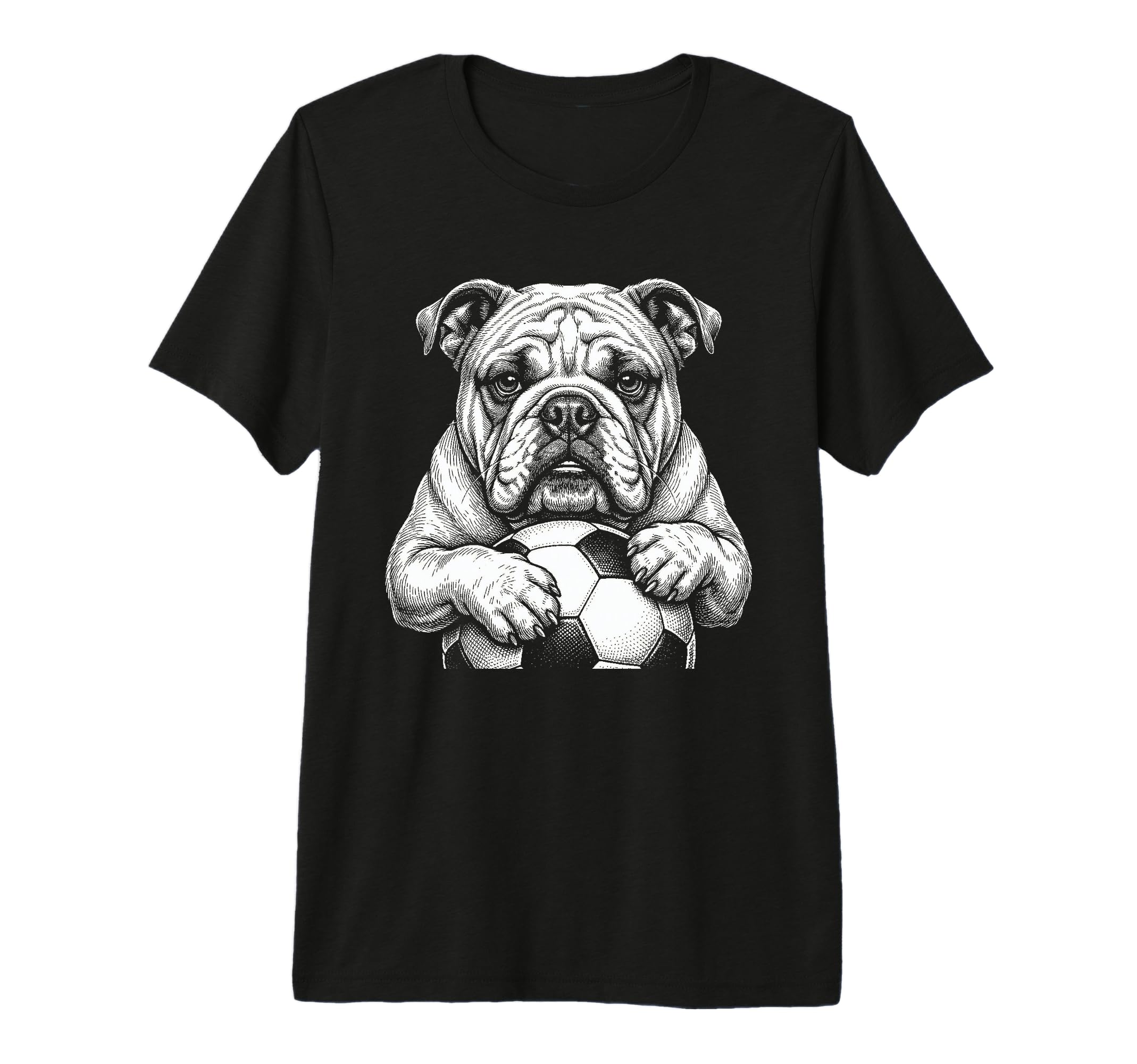 Ball Mascot Black And White Bulldog T-Shirt - Unique Graphic for Adults