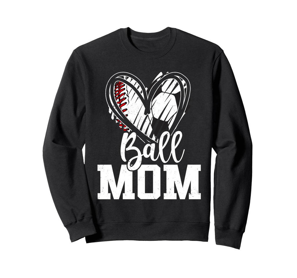 Ball Mom Baseball Soccer Mom Sweatshirt - Novelty Apparel for Adults