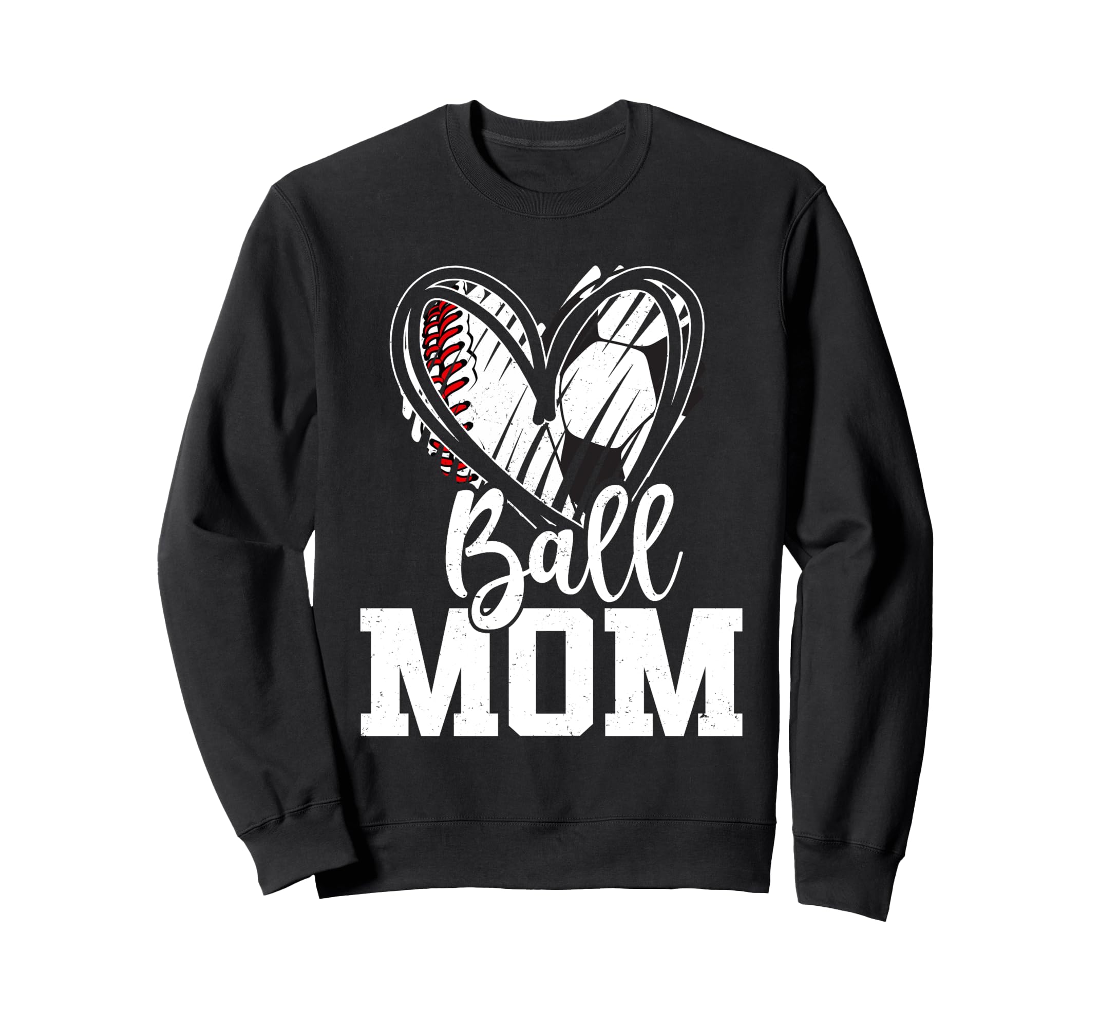 Ball Mom Baseball Soccer Mom Sweatshirt - Novelty Apparel for Adults